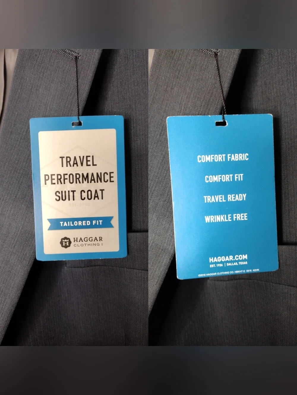 NWT Haggar Navy Blue Men's Business Travel Performance Sport Coats Blazer Sz 48L
